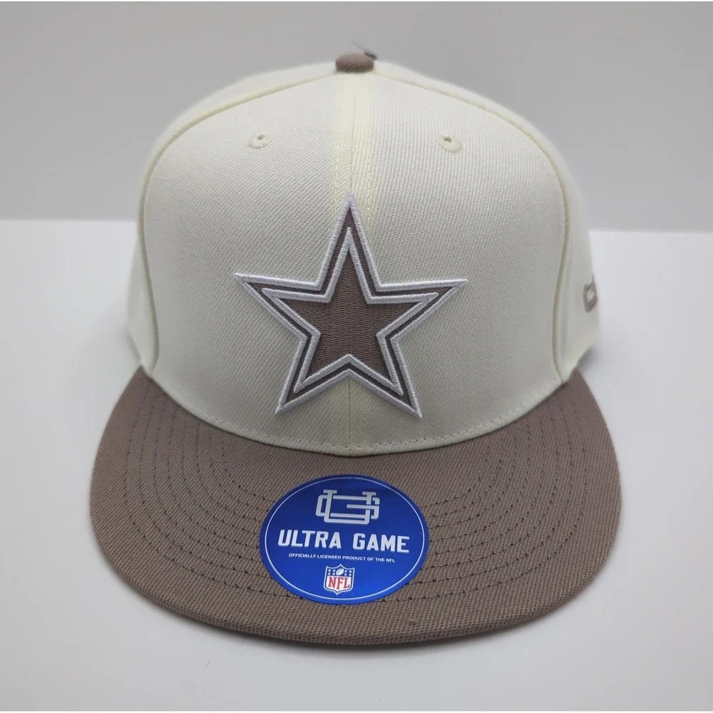 Ultra Game Dallas Cowboys Snapback Hat Cream Brown Ice Cream NFL Cap UGMI983F